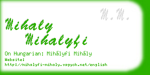 mihaly mihalyfi business card
