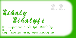 mihaly mihalyfi business card